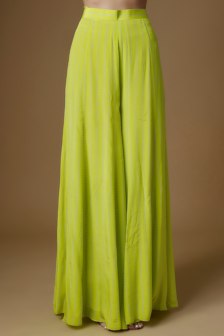 Neon Green Crepe Wedding Sharara Set by Maison Blu at Pernia's Pop Up Shop