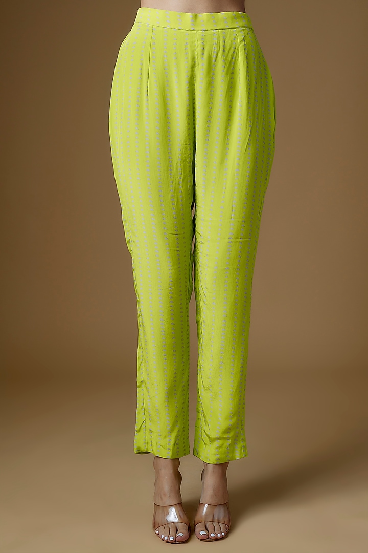 Neon Green Crepe Cape Set by Maison Blu at Pernia's Pop Up Shop