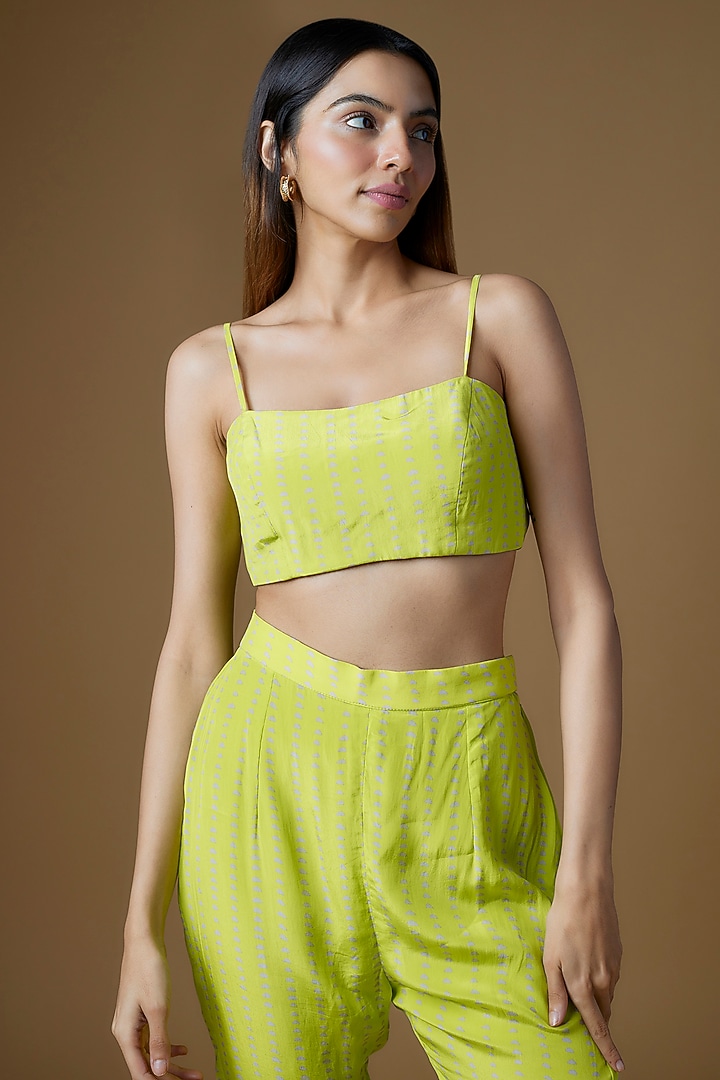 Neon Green Crepe Cape Set by Maison Blu at Pernia's Pop Up Shop