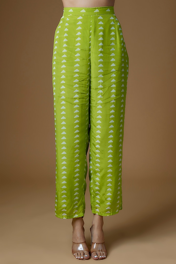 Neon Green Crepe Cape Set by Maison Blu at Pernia's Pop Up Shop
