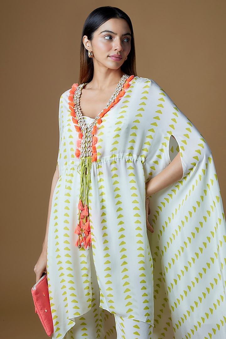 White Crepe Cape Set by Maison Blu at Pernia's Pop Up Shop