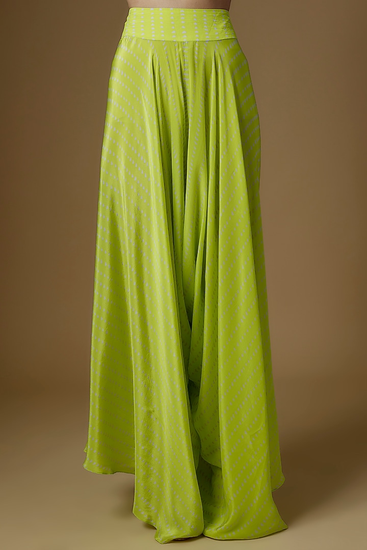 Neon Green Crepe Cape Set by Maison Blu at Pernia's Pop Up Shop