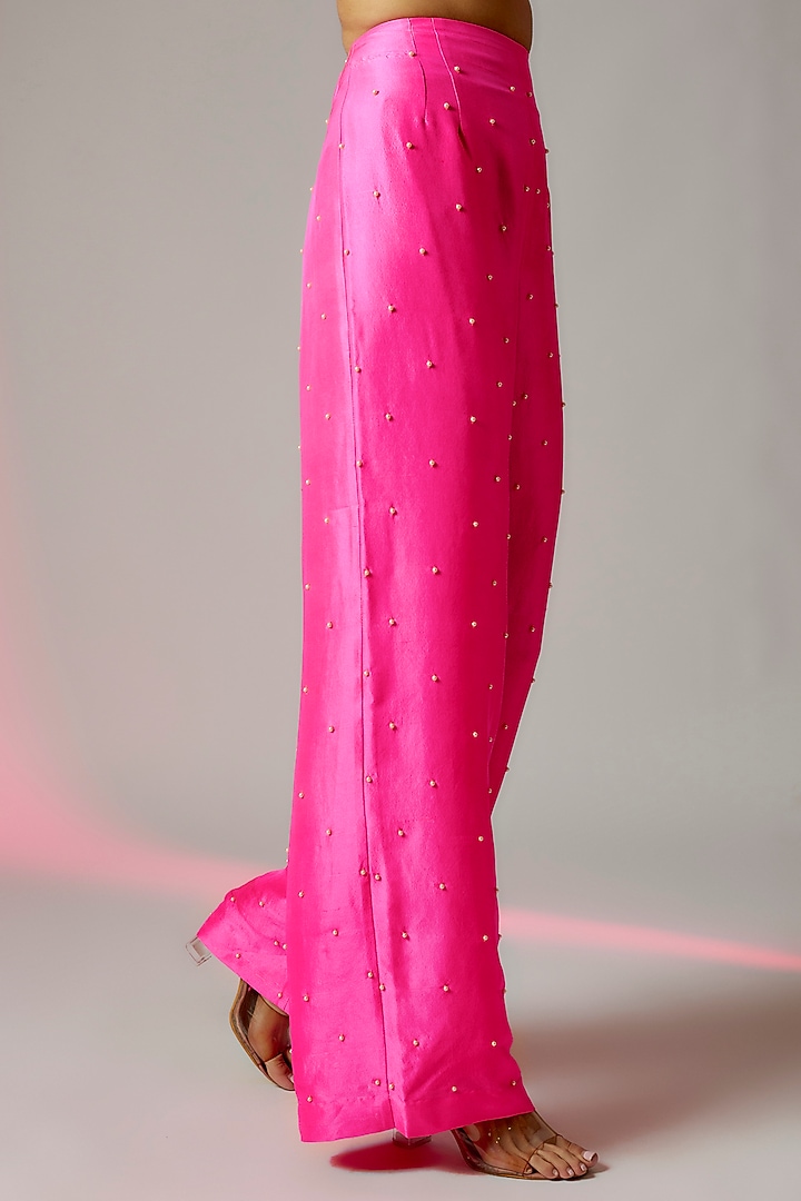 Hot Pink Dupion Silk Co-Ord Set by Maison Blu at Pernia's Pop Up Shop