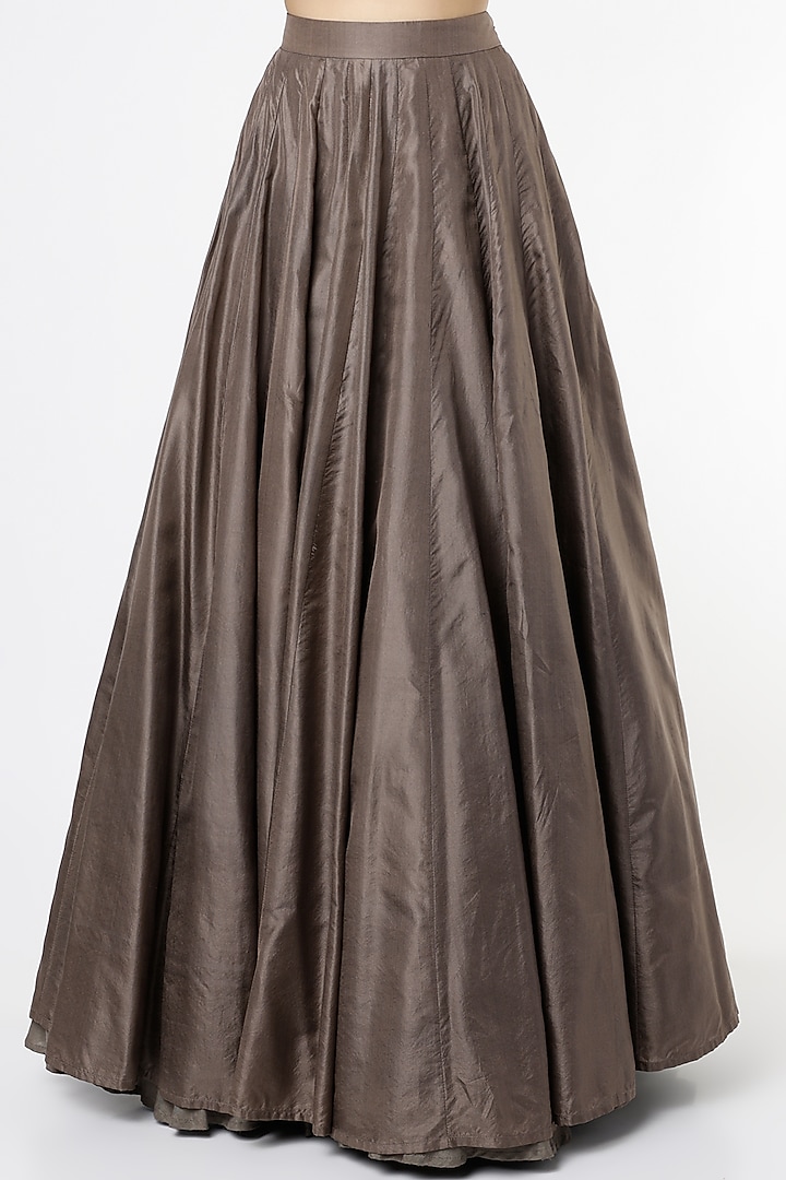 Grey Pure Silk Wedding Lehenga Set by Maison Blu at Pernia's Pop Up Shop