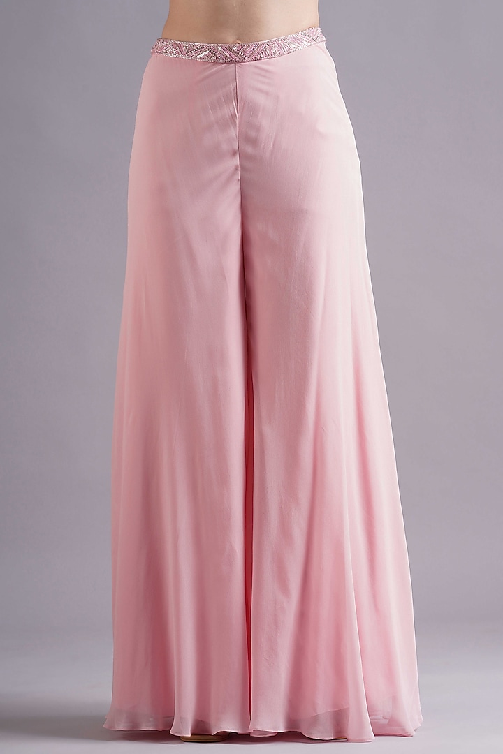 Pink Georgette Wedding Sharara Set by Maisolos at Pernia's Pop Up Shop