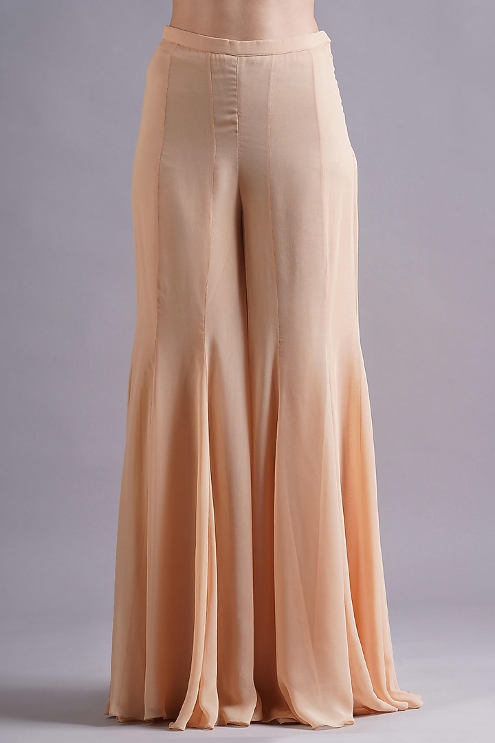 Nude Georgette Wedding Sharara Set by Maisolos at Pernia's Pop Up Shop