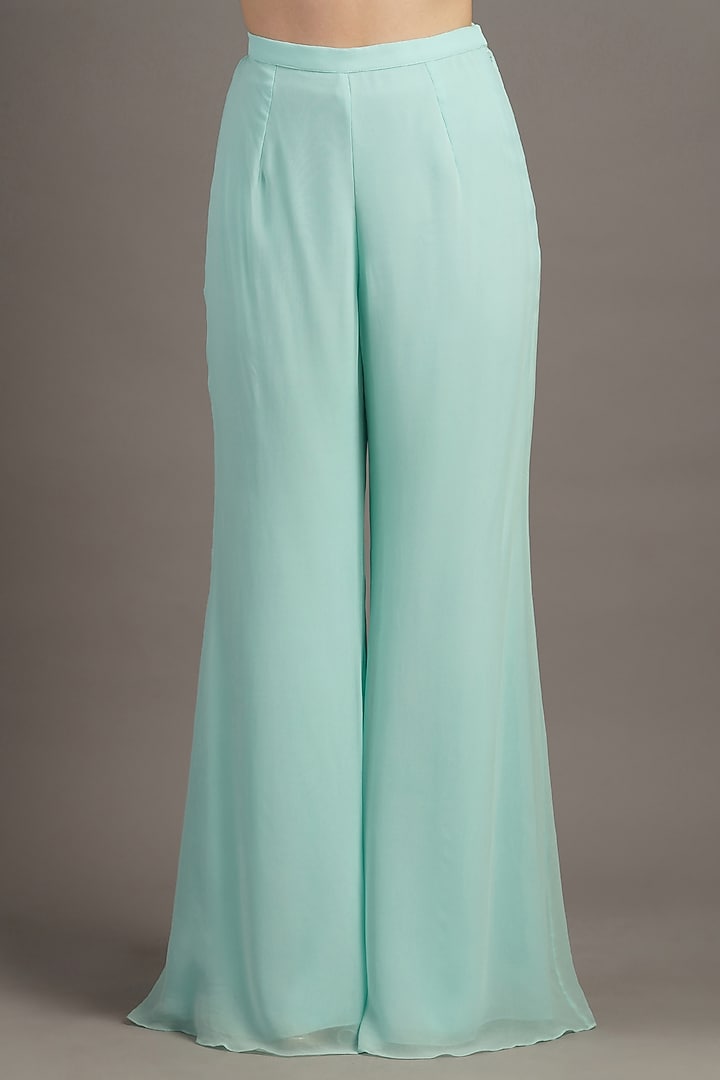 Powder Blue Georgette Bridal Sharara Set by Maisolos at Pernia's Pop Up Shop