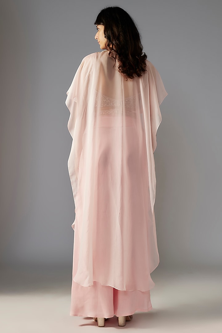 Pink Crepe Satin Wedding Sharara Set by Maisolos at Pernia's Pop Up Shop