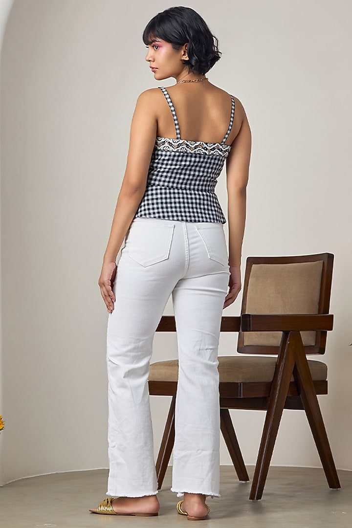 Black Cotton Embroidered Corset by Maisolos at Pernia's Pop Up Shop