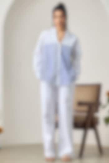 White Cotton Linen Shirt by Maisolos at Pernia's Pop Up Shop