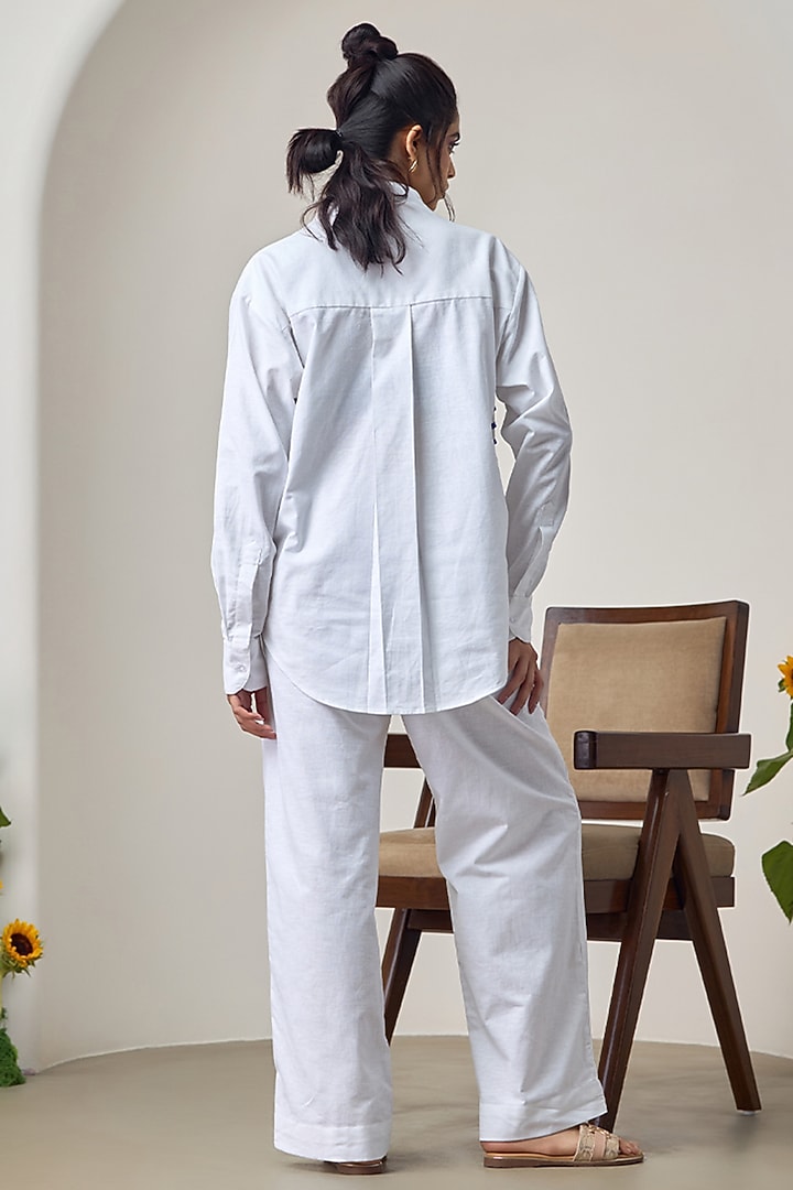 White Cotton Linen Shirt by Maisolos at Pernia's Pop Up Shop