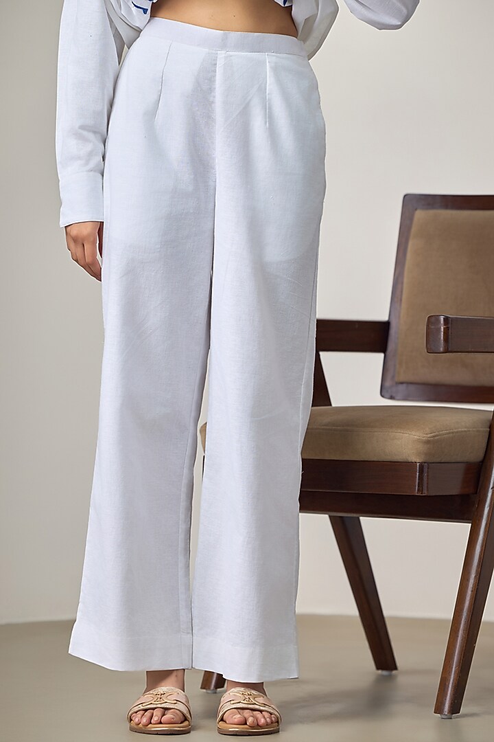 White Cotton Linen Shirt by Maisolos at Pernia's Pop Up Shop