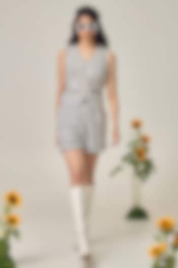 Ivory & Black Cotton Striped Co-Ord Set by Maisolos at Pernia's Pop Up Shop