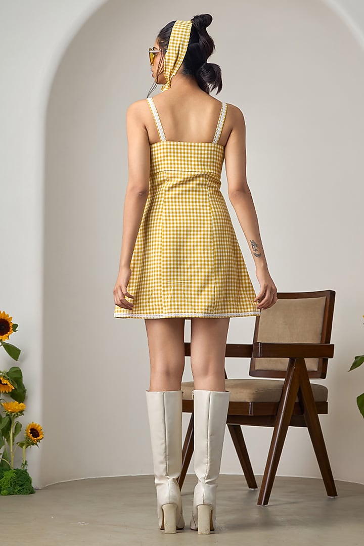 Yellow & White Cotton Strappy Summer Dress by Maisolos at Pernia's Pop Up Shop