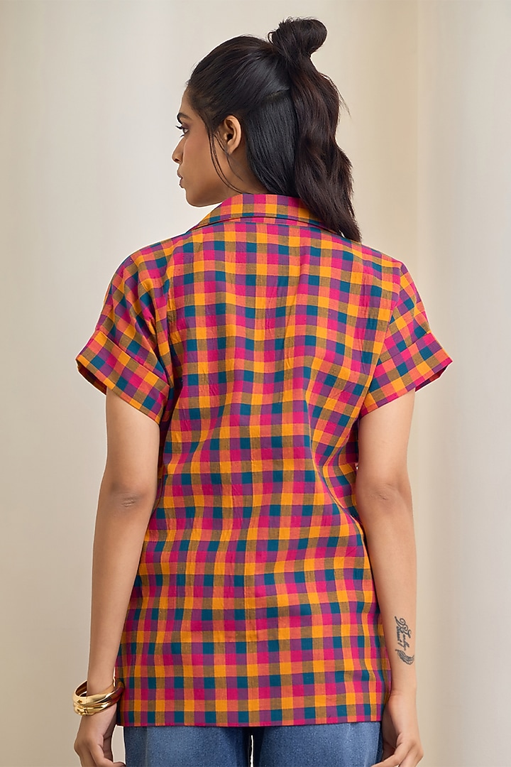 Multi-Colored Cotton Checkered Blazer by Maisolos at Pernia's Pop Up Shop