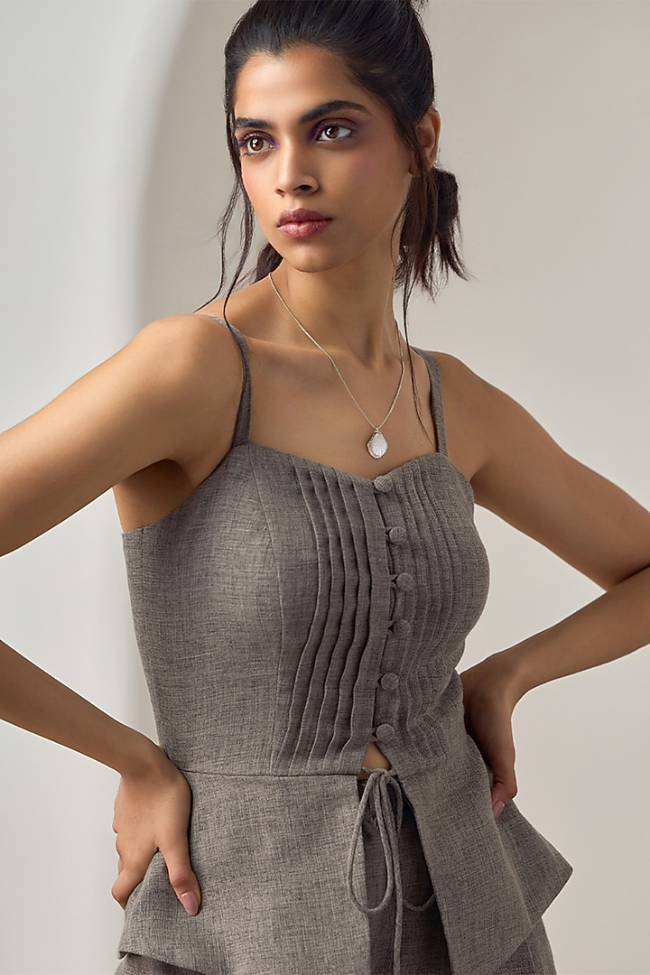 Grey Matka Cotton  Co-Ord Set by Maisolos at Pernia's Pop Up Shop