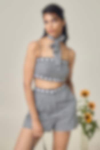 Black & White Cotton Embroidered Co-Ord Set by Maisolos at Pernia's Pop Up Shop