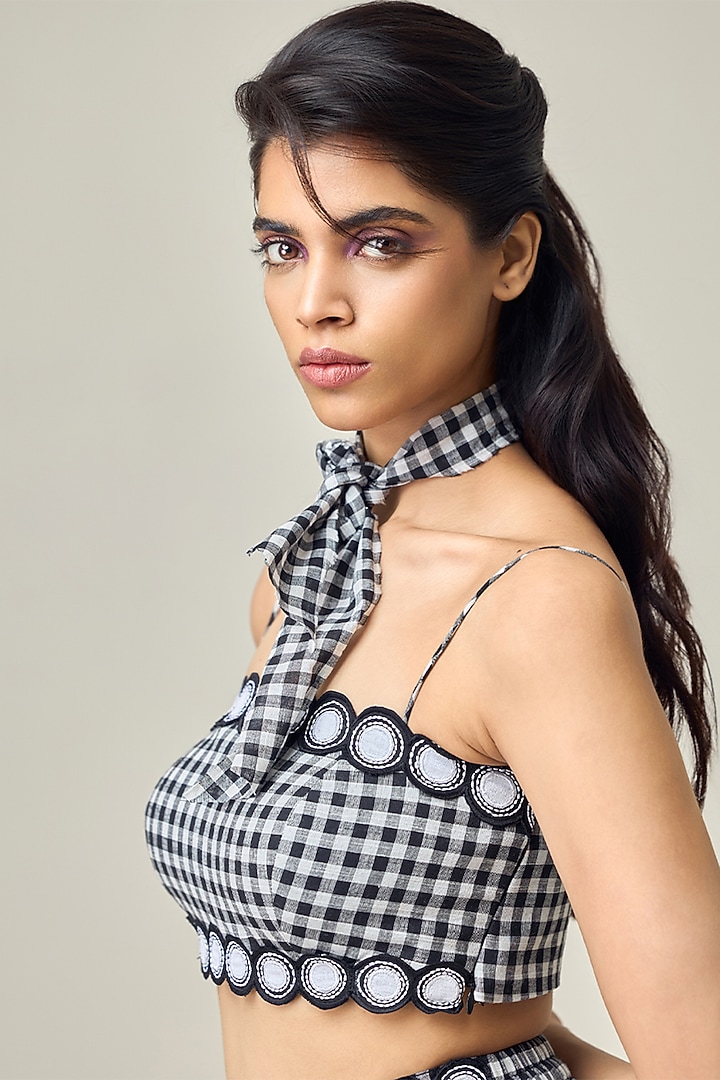 Black & White Cotton Embroidered Co-Ord Set by Maisolos at Pernia's Pop Up Shop
