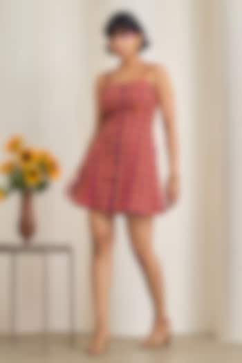 Multi-Colored Cotton Checkered Mini Summer Dress by Maisolos at Pernia's Pop Up Shop