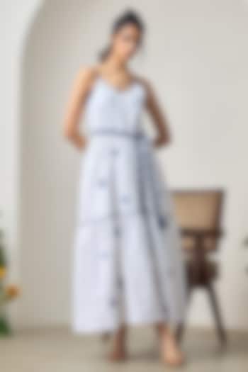 White Linen Embroidered Summer Dress by Maisolos at Pernia's Pop Up Shop