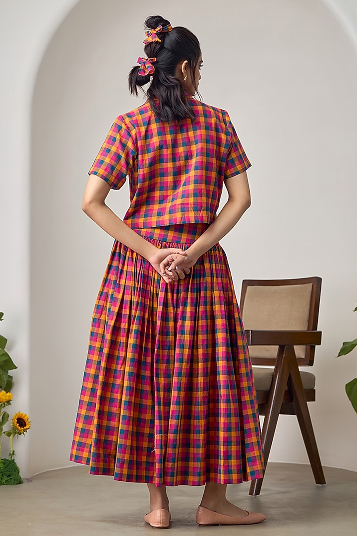 Multi-Colored Cotton Checkered Co-Ord Set by Maisolos at Pernia's Pop Up Shop