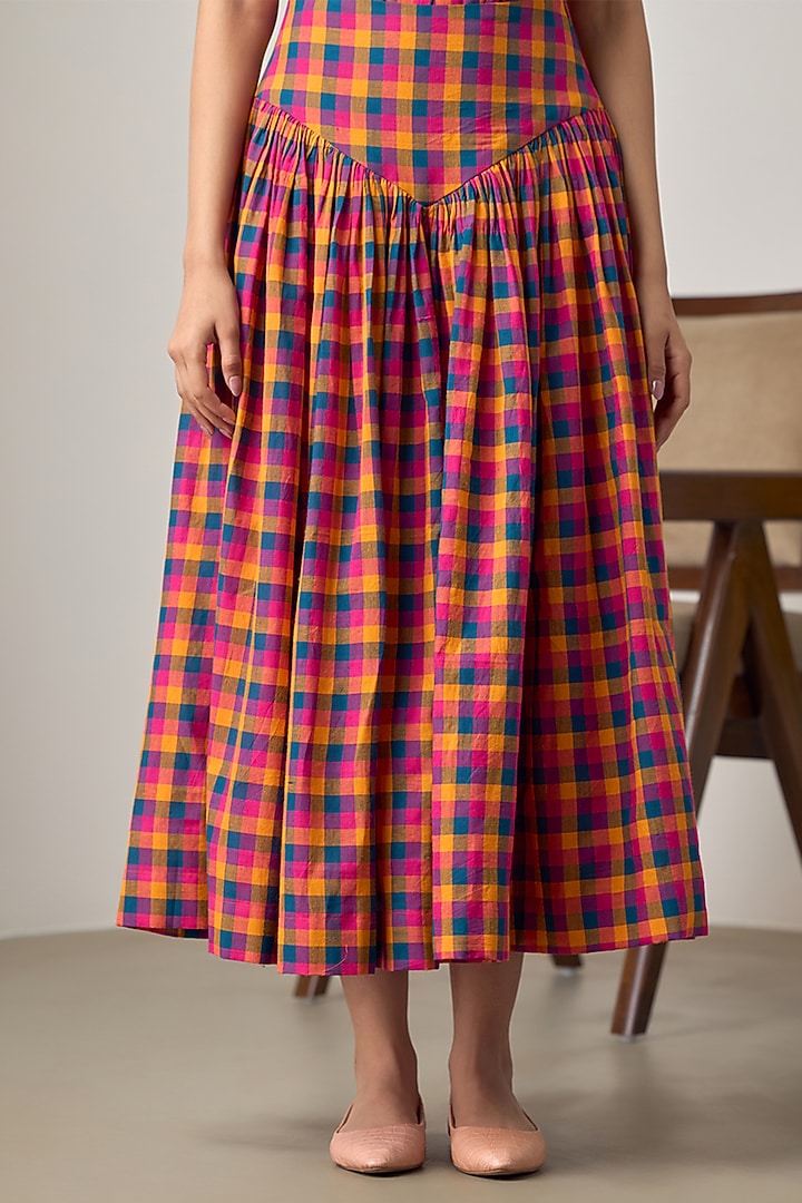 Multi-Colored Cotton Checkered Co-Ord Set by Maisolos at Pernia's Pop Up Shop
