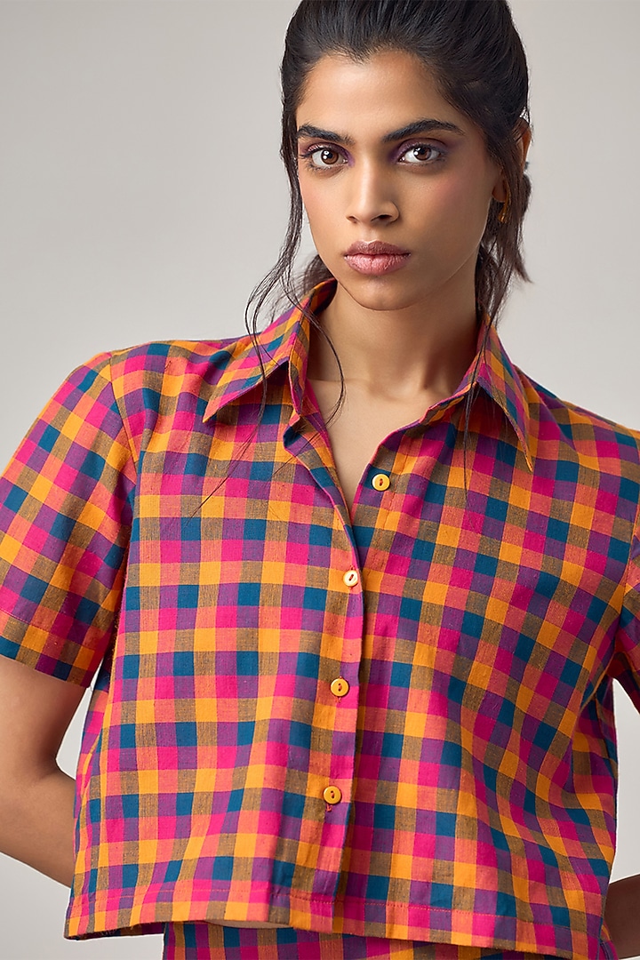 Multi-Colored Cotton Checkered Co-Ord Set by Maisolos at Pernia's Pop Up Shop