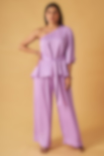 Purple Crepe Satin Co-Ord Set by Maisolos at Pernia's Pop Up Shop