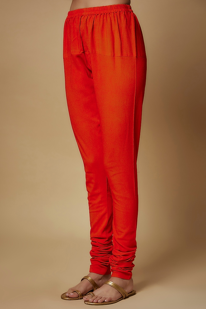 Orange Raw Silk Hand Embroidered Kalidar Bridal Anarkali Set by Maisolos at Pernia's Pop Up Shop