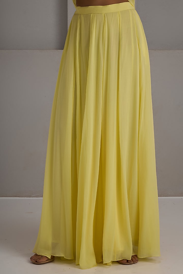 Lemon Yellow Georgette Wedding Sharara Set by Maisolos at Pernia's Pop Up Shop