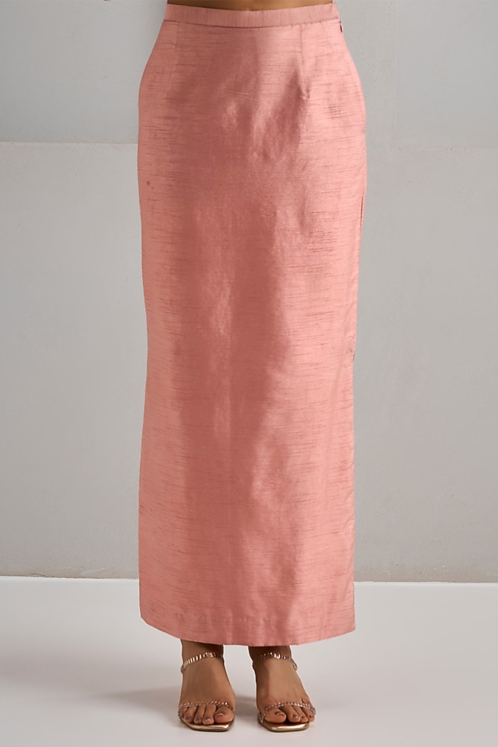 Old Rose Raw Silk Skirt Set by Maisolos at Pernia's Pop Up Shop