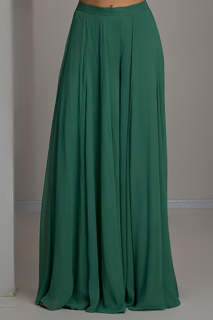 Sage Green Georgette Bridal Sharara Set by Maisolos at Pernia's Pop Up Shop
