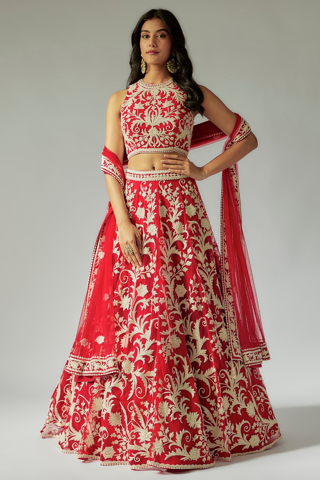 Marriage Wear White Georgette Beautiful Lehenga Choli With Shrug – Kaleendi