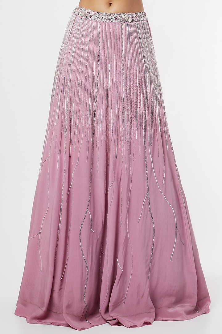 Purple Zardosi Embroidered Wedding Lehenga Set by Maiti Shahani at Pernia's Pop Up Shop