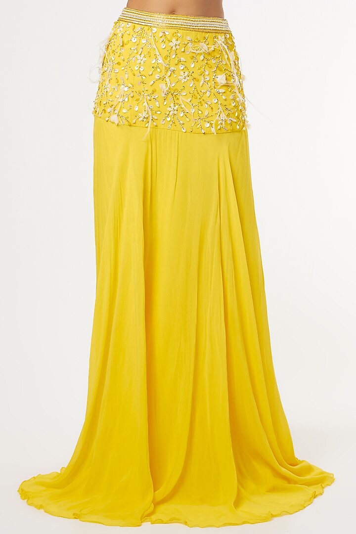 Yellow 3D Sequins Embroidered Wedding Lehenga Set by Maiti Shahani at Pernia's Pop Up Shop