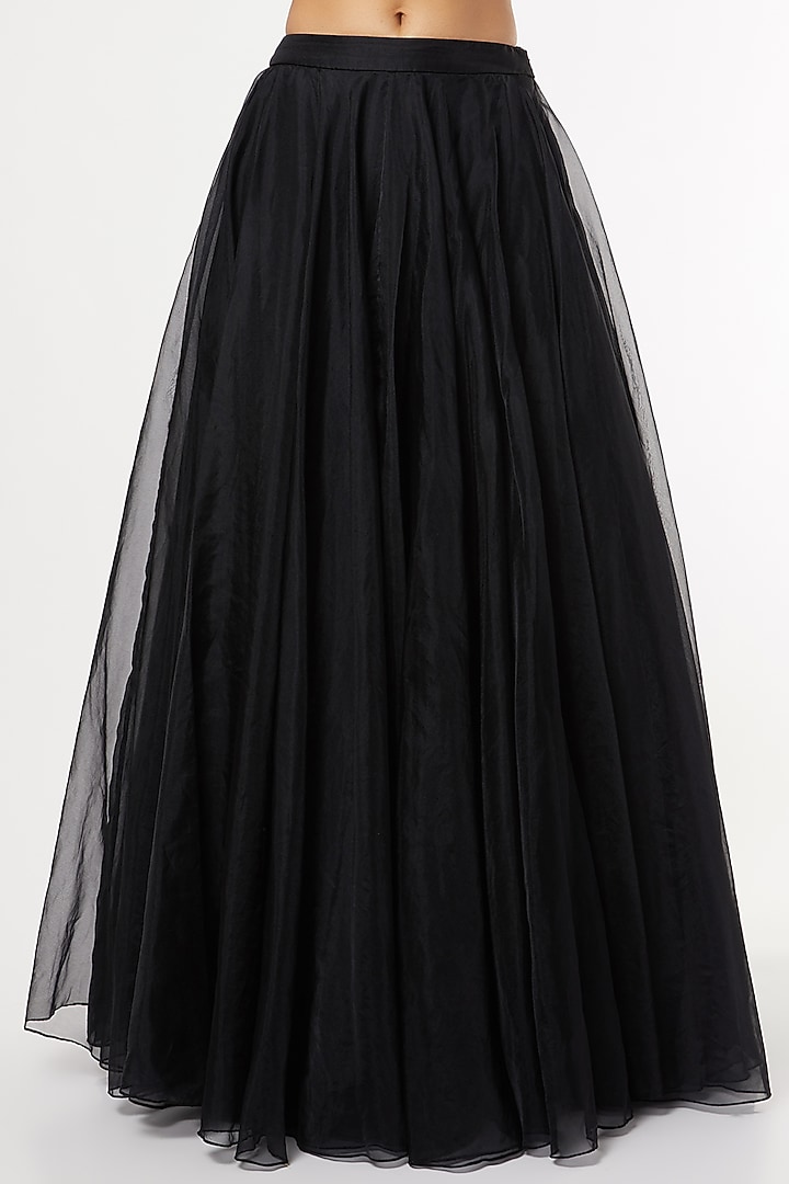 Black Organza Wedding Lehenga Set by Maiti Shahani at Pernia's Pop Up Shop