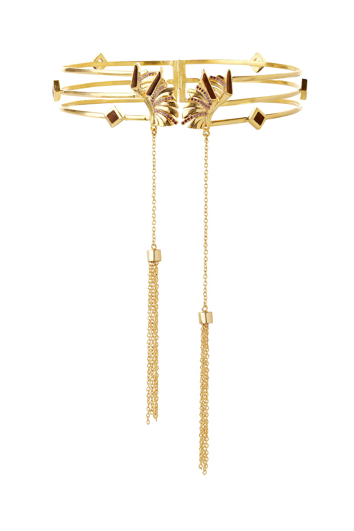Gold Finish Choker Necklace by Madiha Jaipur at Pernia's Pop Up Shop