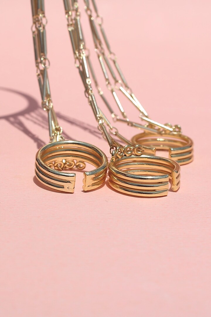 Gold Plated Brass Hathphool by Madiha Jaipur at Pernia's Pop Up Shop