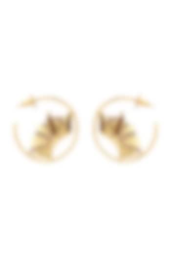 Gold Plated Amethyst Earrings by Madiha Jaipur