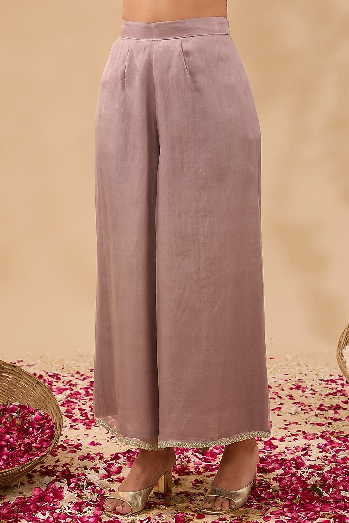 Purple Organza Palazzo Pant Set by MAKAAN.51 at Pernia's Pop Up Shop