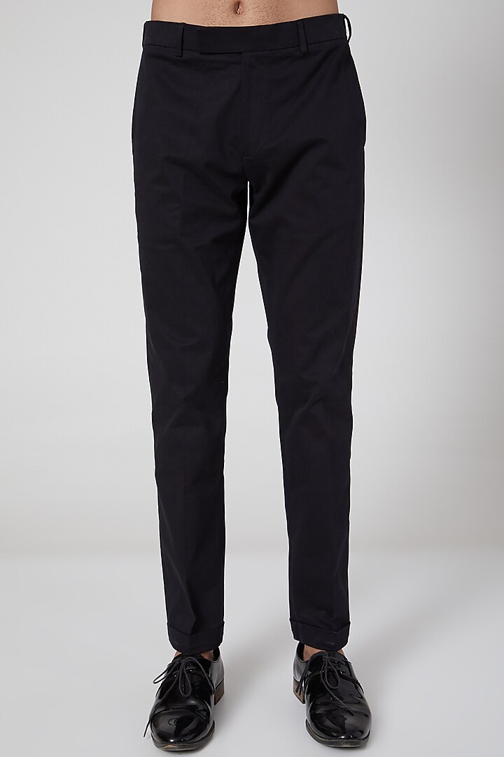 Black Cotton Trousers by Mr. Ajay Kumar at Pernia's Pop Up Shop