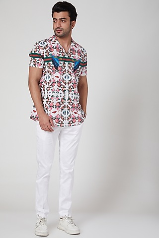 White Cotton Trousers by Mr. Ajay Kumar
