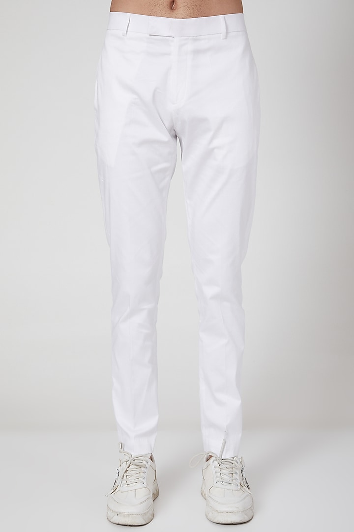 White Cotton Trousers by Mr. Ajay Kumar at Pernia's Pop Up Shop