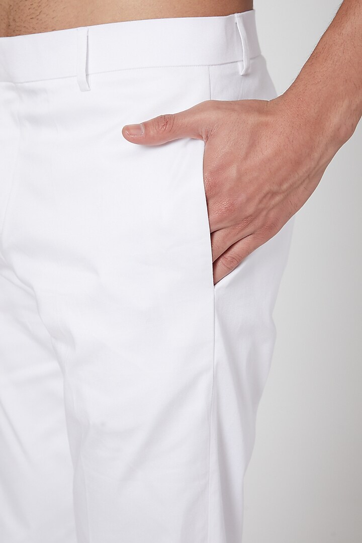 White Cotton Trousers by Mr. Ajay Kumar at Pernia's Pop Up Shop