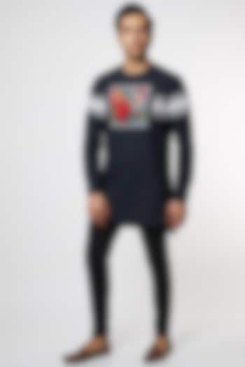 Black Printed Wedding Shirt by Mr. Ajay Kumar at Pernia's Pop Up Shop