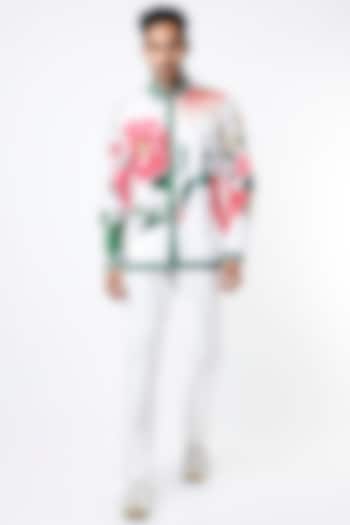 White Digital Printed Wedding Shirt by Mr. Ajay Kumar at Pernia's Pop Up Shop