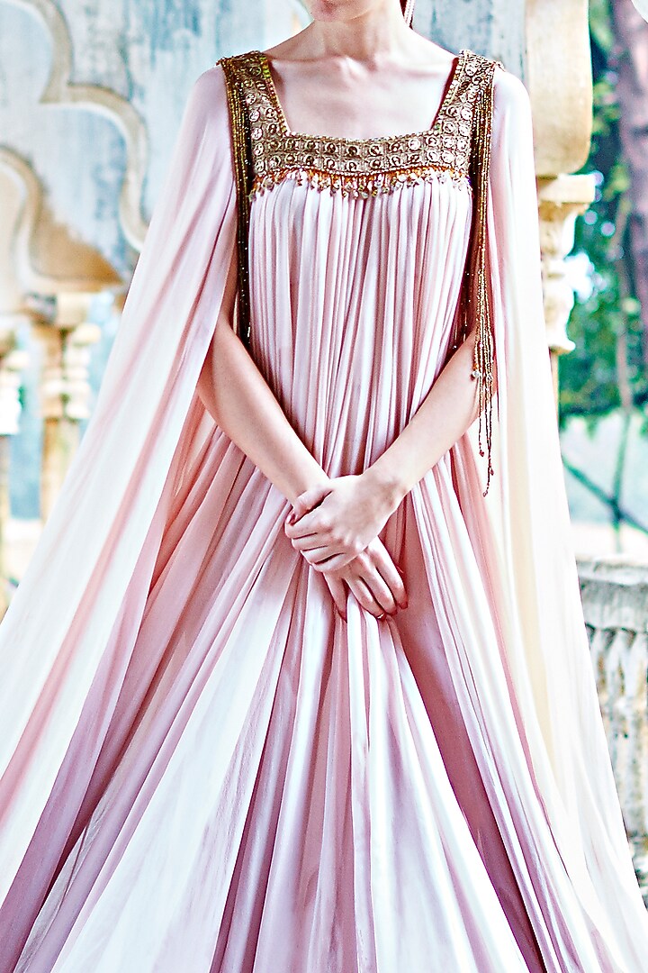 Ivory Paneled Gown by Mala and Kinnary at Pernia's Pop Up Shop
