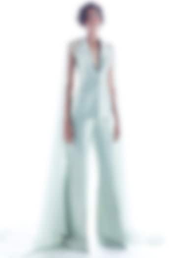 Mint Embroidered Pant Set by Mala and Kinnary at Pernia's Pop Up Shop