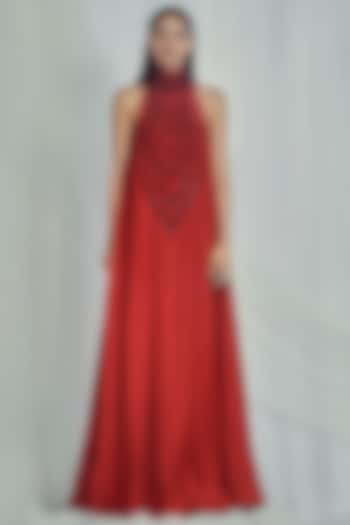 Ruby Embroidered Maxi Cocktail Dress by Mala and Kinnary at Pernia's Pop Up Shop