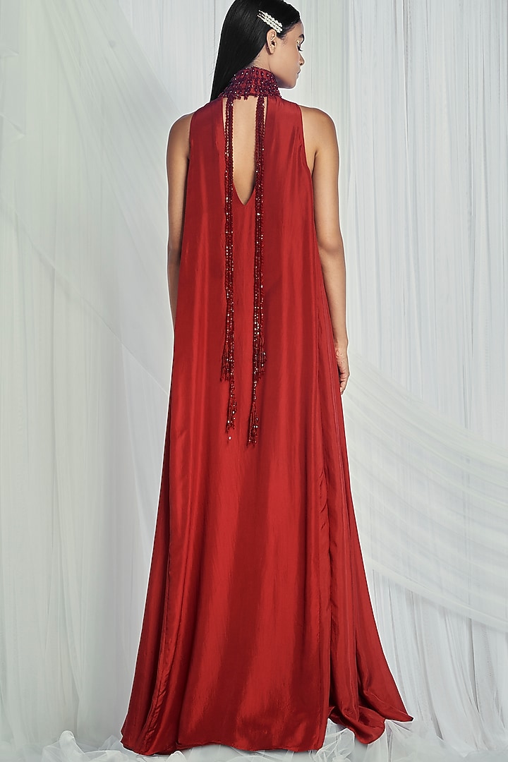 Ruby Embroidered Maxi Party Wear Dress by Mala and Kinnary at Pernia's Pop Up Shop